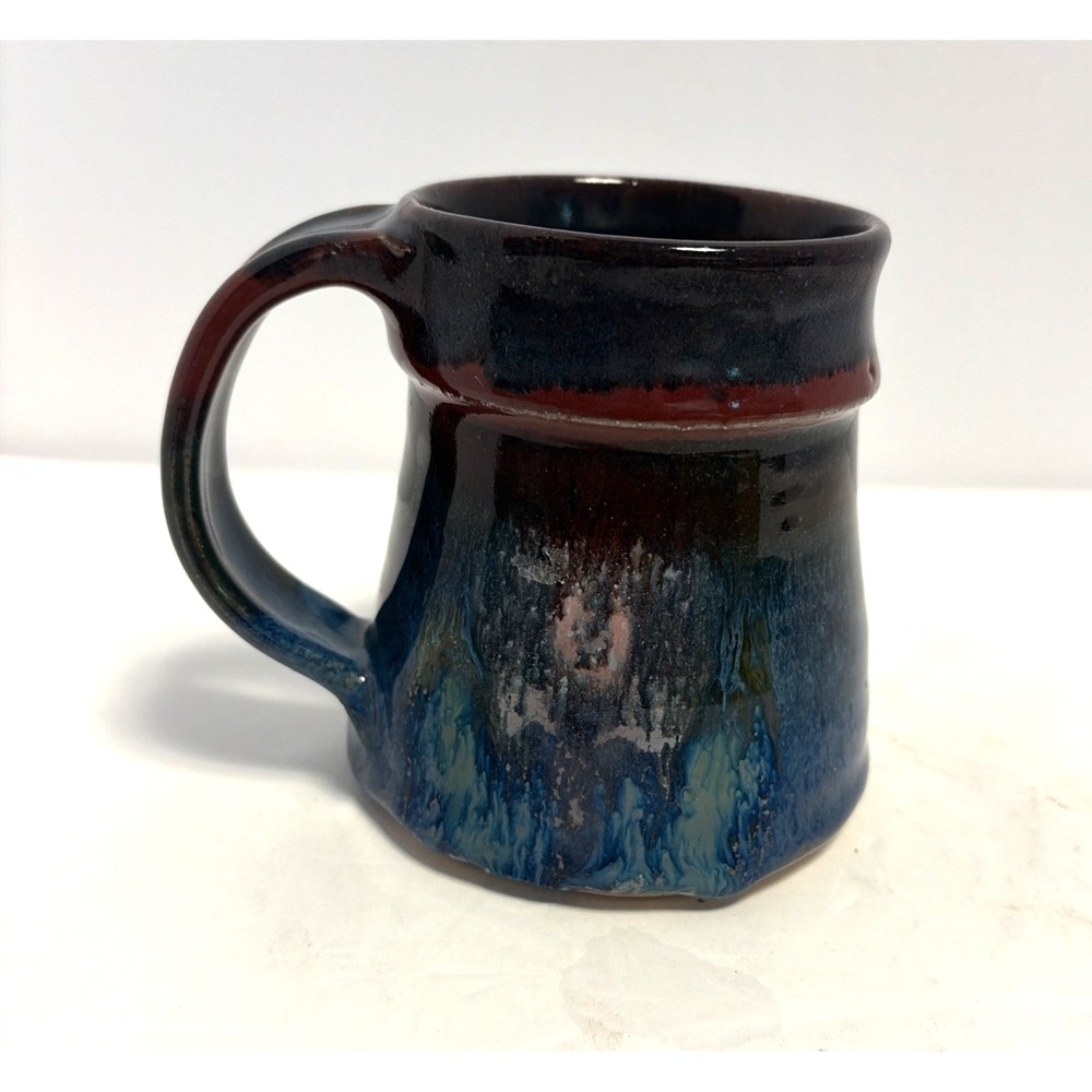 Susan DeMay Pottery Studio Art Pottery Mug multicolor glazed mug 4"